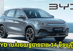 BYD លក់រថយន្តបានជាង 34 ម៉ឺនគ្រឿង កាលពីខែកក្កដាឆ្នាំ 2025 កន្លងទៅនេះ